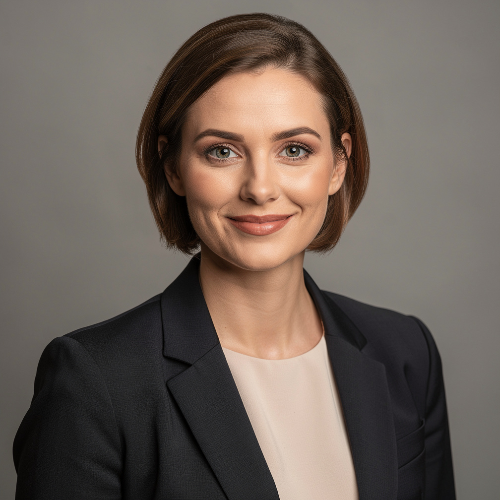 Portrait of a European woman broadcast director